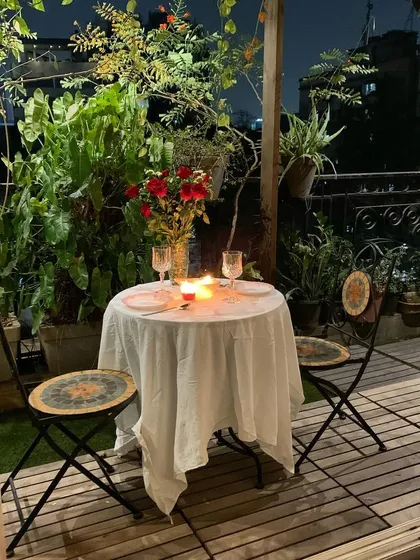 Your balcony can be more than just a space for plants; it can be a setting for memories. Here’s a romantic Valentine's date setup I created, showing how a well-designed garden becomes an extension of your home.