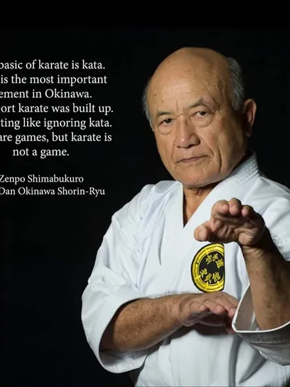 I share the philosophy of my teacher, Grand Master Zenpo Shimabukuro. We focus on kata as the most important element of karate. This is not a game; it is a serious path of self-development.