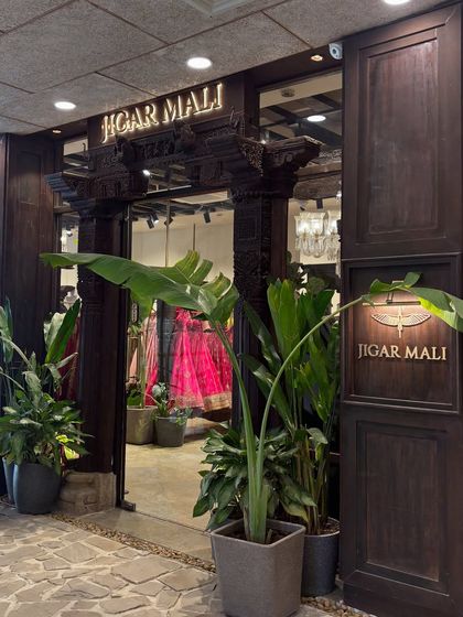 Designers to watch. The Jigar Mali store has a stunning entrance and even more stunning outfits inside. A great option for bold and contemporary Indianwear.