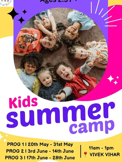 Our Kids Summer Camp is designed for ages 2.5 and up, with flexible programs running from May to June. Enroll now for weeks of fun!