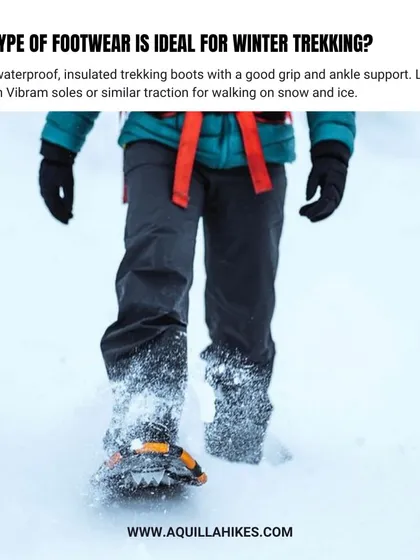 The right footwear is crucial for winter trekking. This guide recommends the ideal type of waterproof, insulated boots for walking on snow and ice.