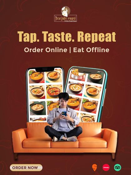Tap, taste, and repeat. Ordering our authentic Punjabi flavours online is that easy. Enjoy our food offline, in the comfort of your home.