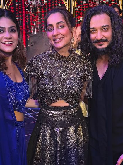 With my collaborator Nidhi Prabhu and Anusha Dandekar at a star-studded sangeet.
