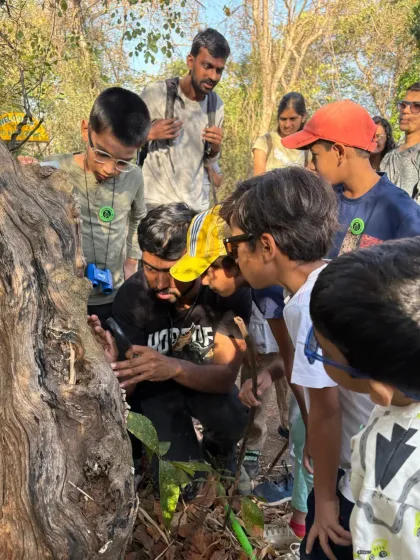 From navigating rocky paths to examining tree bark, our forest trails are a full sensory experience. Families learn and explore together under the guidance of our naturalists.