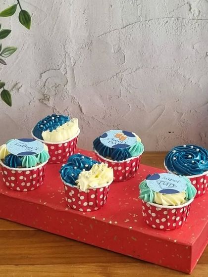 A tray of our special Father's Day cupcakes, ready to make his day extra sweet.