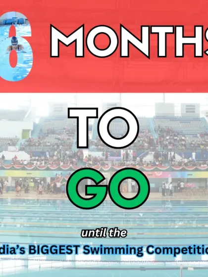 Another countdown graphic, building anticipation for India's biggest swimming competition six months in advance.