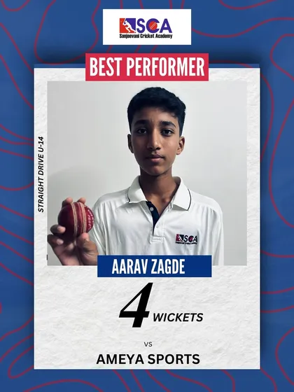 Aarav Zagde with a 4-wicket haul. We encourage our bowlers to maintain a disciplined line and length to build pressure and take wickets.