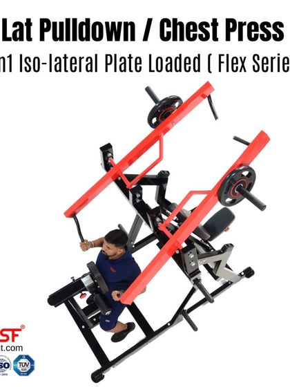 An overhead view of the lat pulldown function. The iso-lateral design allows for a deeper contraction and a more natural range of motion.
