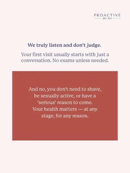 We truly listen and don't judge. Your first visit usually starts with just a conversation. And no, you don't need to shave or have a 'serious' reason to come see us.