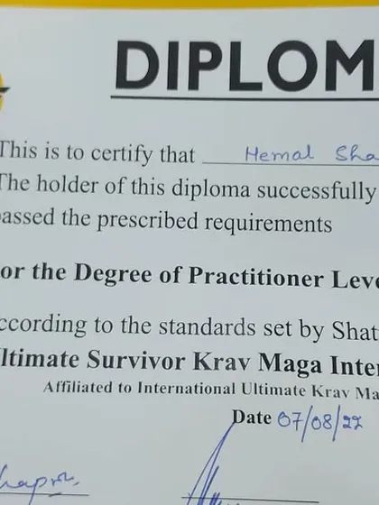 Another diploma from my Krav Maga training, for Practitioner Level F-4. Each level represents another step in my journey.