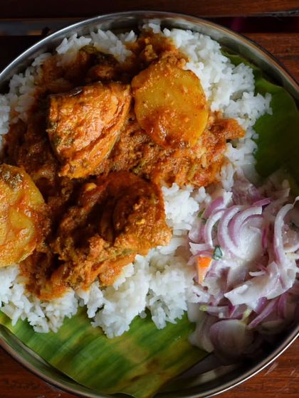 Sometimes the supporting actor deserves the spotlight! The dahi kanda (onion yogurt salad) served alongside my chicken curry provides the perfect bite and oomph to the meal.