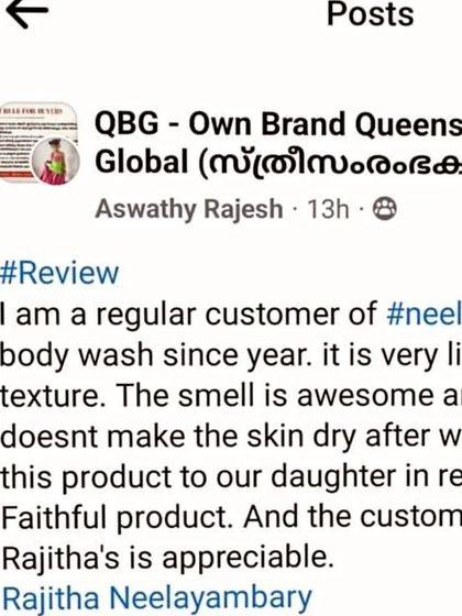 A screenshot of a review from a regular customer who has been using our Goat Milk Body Wash for a year. She loves its light texture, awesome smell, and that it doesn't dry out the skin.