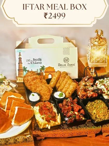 Immerse yourself in the warmth of Ramadan with our indulgent Iftar Meal Box, a complete feast for the family.