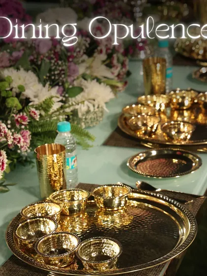 We believe dining is an experience of opulence. Our traditional brass and copper thalis and katoris are not just serveware; they are a statement of heritage and luxury, transforming your event into a royal feast.