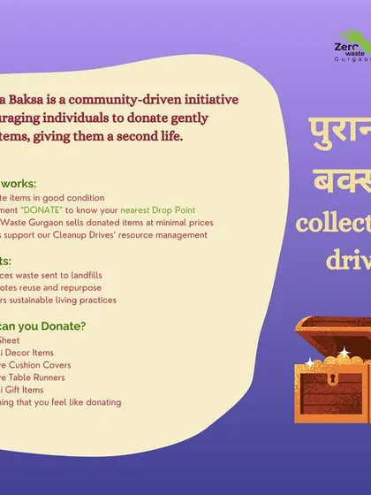 This poster for our 'Purana Baksa' collection drive explains how the initiative works and what items people can donate, from bedding and decor to festive gift items.