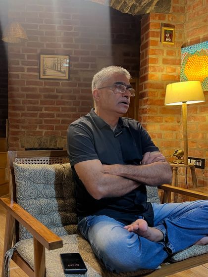 A candid shot from my "Sundays with Arun" online talk. In these sessions, we explore the deeper questions of life and what it means to be human.