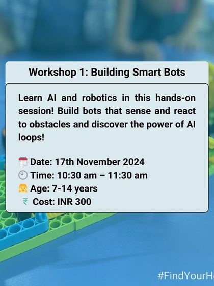 A snapshot from our 'Building Smart Bots' workshop, where children aged 7-14 learn about AI and robotics. This hands-on session lets them build bots that sense and react to their environment, making complex concepts accessible and fun.