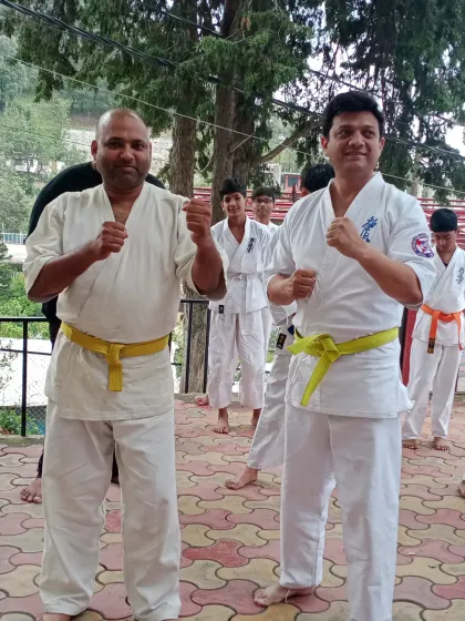 Two of my senior instructors posing for a photo. Their dedication to Kyokushin karate is an inspiration to all our students.