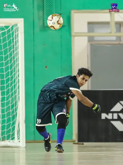 Our goalkeeper about to make a save during the quarter-final.