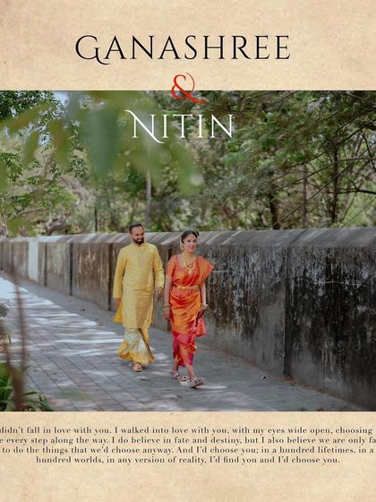 A beautiful portrait of a couple from an Iyer wedding, walking together in a garden.