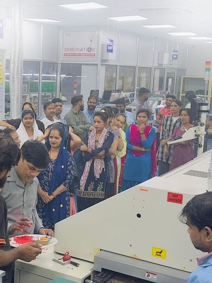 On Vishwakarma Pooja, we celebrate the spirit of creation. This image from our factory floor shows our team, the skilled craftspeople who build the technology that secures our nation.