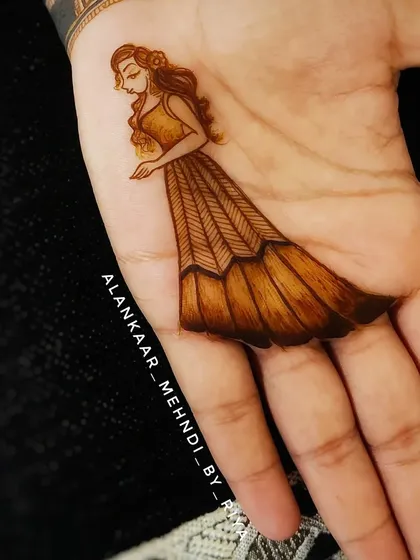 A delicate portrait of a bride in a flowing gown for her engagement ceremony, a perfect example of minimalist figure work.