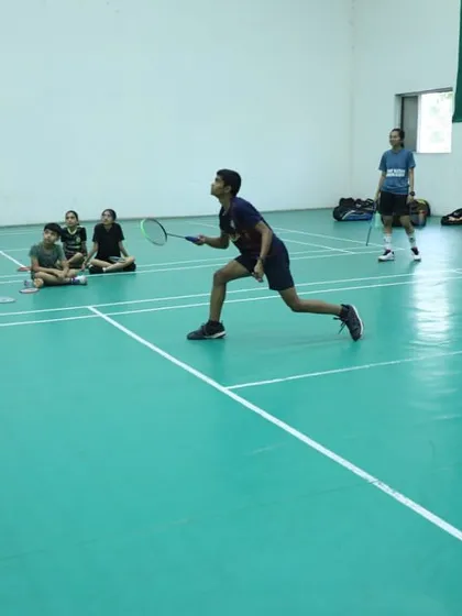 Every shot tells a story. A player in mid-motion, captured during a competitive match at our academy.