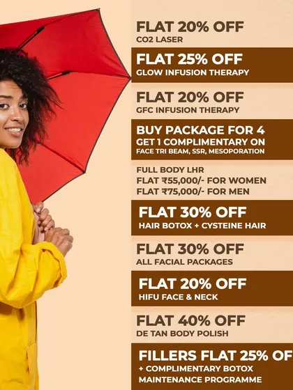 Our June offers are designed to help you care for your skin and hair during the rainy season. Take advantage of our flat rates on full body LHR and many other rejuvenating treatments.