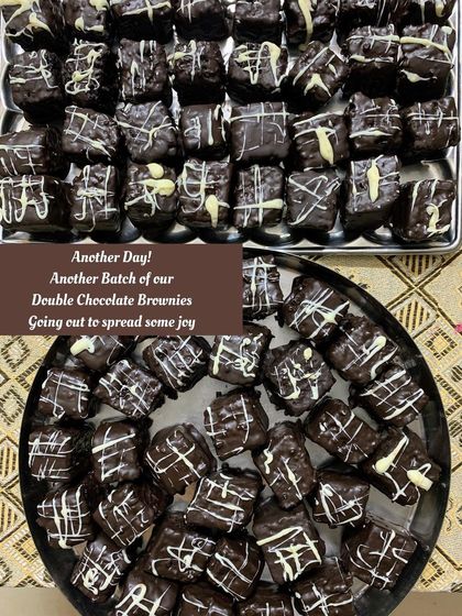 Another day, another batch of my decadent Double Chocolate Brownies going out to spread some joy. They are rich, fudgy, and completely irresistible.