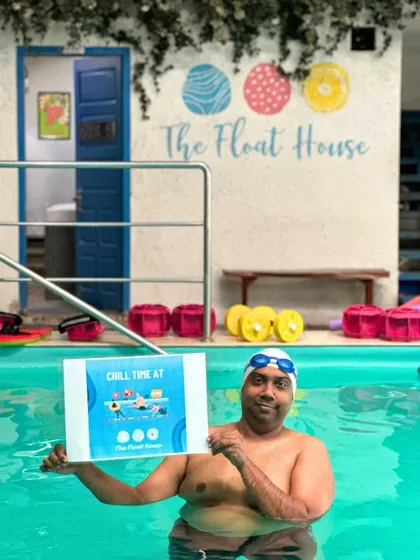 Don't let the winter chill stop you. This member is enjoying our temperature-controlled indoor pool, the perfect spot to relax and recharge.