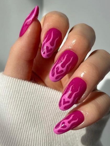 For those who like it hot, this design features pink-on-pink flame art. It's a bold, trendy look that's sure to turn heads.