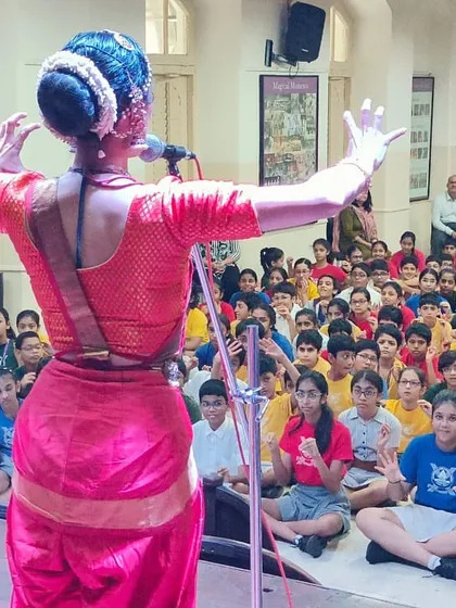 A close up from the school program, showing the children's reactions. Their energy and enthusiasm are a wonderful reminder of why we share our art.