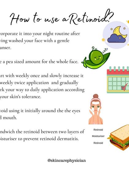 This is my guide on how to properly use a retinoid. I advise starting slowly, using a pea-sized amount at night, and sandwiching it with moisturizer to minimize irritation.