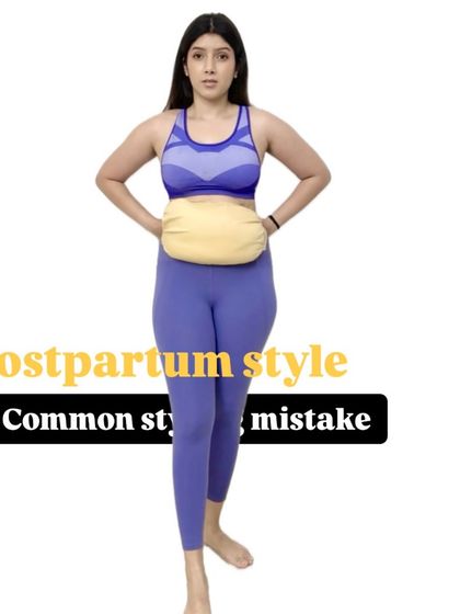 This image highlights a common postpartum style concern. Many new mothers feel the need to cover up, but my approach is about finding flattering fits that make you feel confident. It's the first step in understanding how to dress for your new body with grace.