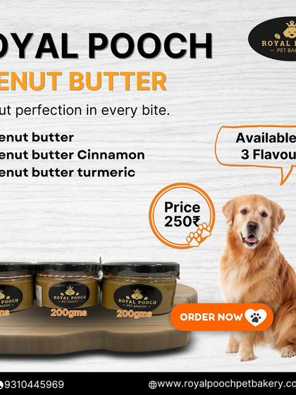 Peanut perfection in every bite! My peanut butter is available in three delicious and healthy flavors: classic, cinnamon, and turmeric. Each one offers a unique benefit for your pup.