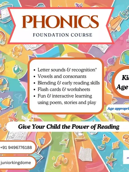 Give your child the power of reading with our Phonics Foundation Course. We use poems, stories, and interactive play to teach letter sounds, blending, and early reading skills for children aged 3 and up.