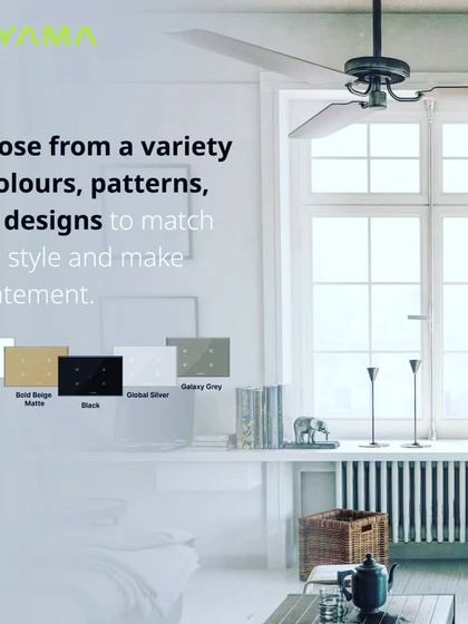 With Toyama products, you can choose from a variety of colors, patterns, and designs. This image showcases the available finishes, including Ivory White, Bold Beige Matte, Black, and Galaxy Grey, to make a style statement.