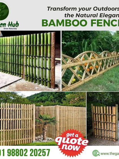The Garden Hub - Outdoor Structures & Hardscaping Natural Bamboo Fencing photo 4