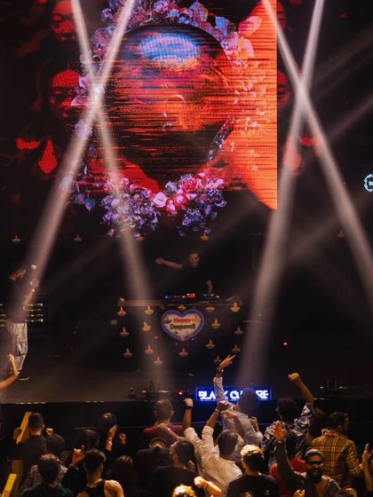 Another view of the grand visuals at our Diwali celebration. The production quality of our themed nights is always top-notch.