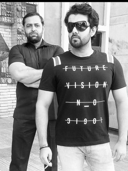 A powerful stance with my security. This image reflects the strength and protection I aim to provide for my clients.