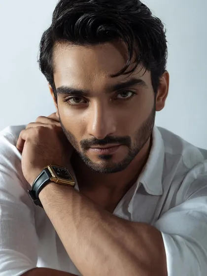 A great actor's portrait is about the eyes. This clean, minimal studio shot is designed to be a powerful headshot for casting, focusing entirely on presence and intensity.