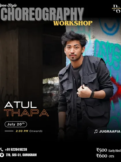 Another one of our Open Style choreography workshops, this time on the track 'Jugraafia'. The poster captures the instructor's unique style and the mood of the class.