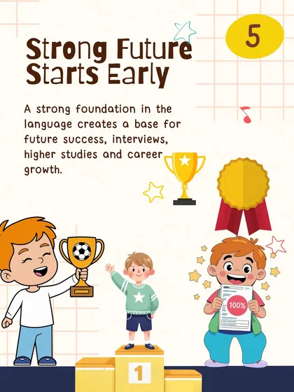 A strong future starts early. Building a solid foundation in English creates the base for future success in interviews, higher studies, and career growth.
