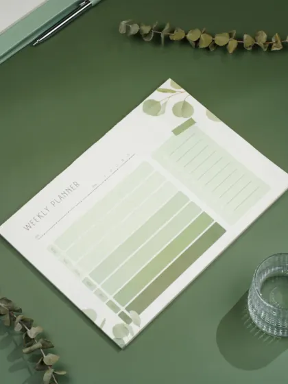 A collection of our work for stationery brands. These images feature a variety of products like planners, notepads, journals, and flash cards, styled in both professional and creative settings to showcase their versatility.