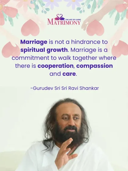 Many wonder if marriage is a block to spiritual growth. Here, Gurudev clarifies that a partnership built on cooperation, compassion, and care is a beautiful path to walk together, supporting each other's journey.