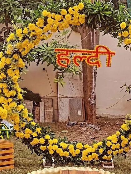 Shanaya Decorations - All-Inclusive Ceremony Packages (Haldi & Mehendi) Signature Ring Backdrops photo 6