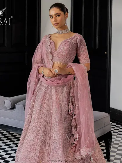 Meraj Couture - Luxury Occasion Wear Ethereal Lehengas: Pastels & Ivories photo 35