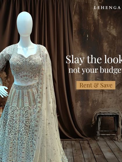 Slay the look, not your budget. This intricately embroidered white and silver lehenga is a perfect example of how you can wear a high-end designer look for your wedding without the designer price tag.