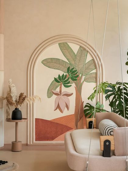 The design of this home was centered on creating a "soft cocoon" for a couple with mentally taxing professions. The free-flowing curves and smooth edges are meant to mirror the calmness of a mind at rest.