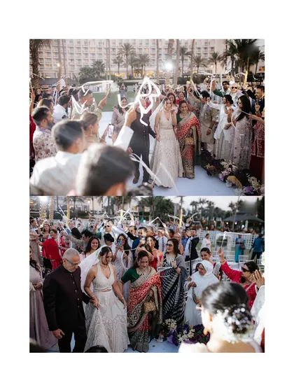 A collage of the bride's grand entrance. Surrounded by family and celebrated by guests, this is a moment of pure joy and emotion that we love to capture from multiple angles.